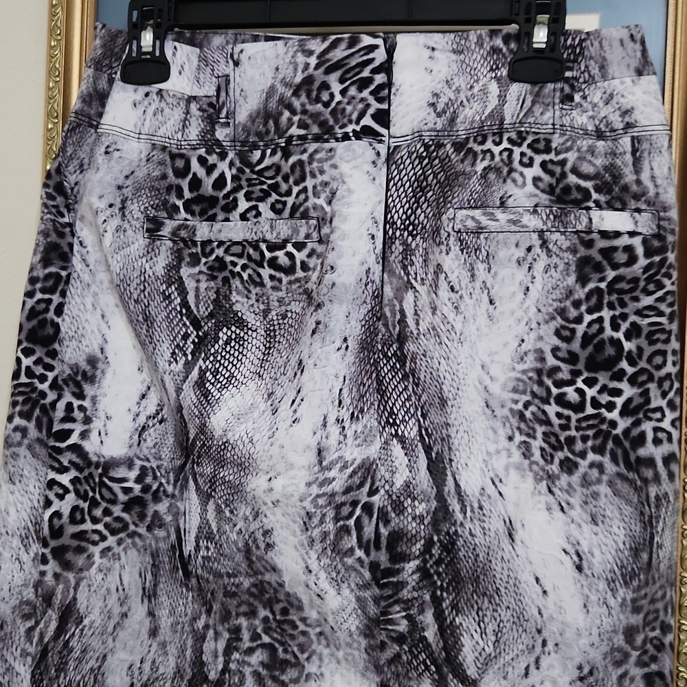 Black and White Pencil Skirt Animal Print  Knee-Length Cocktail Career Party - Picture 3 of 6